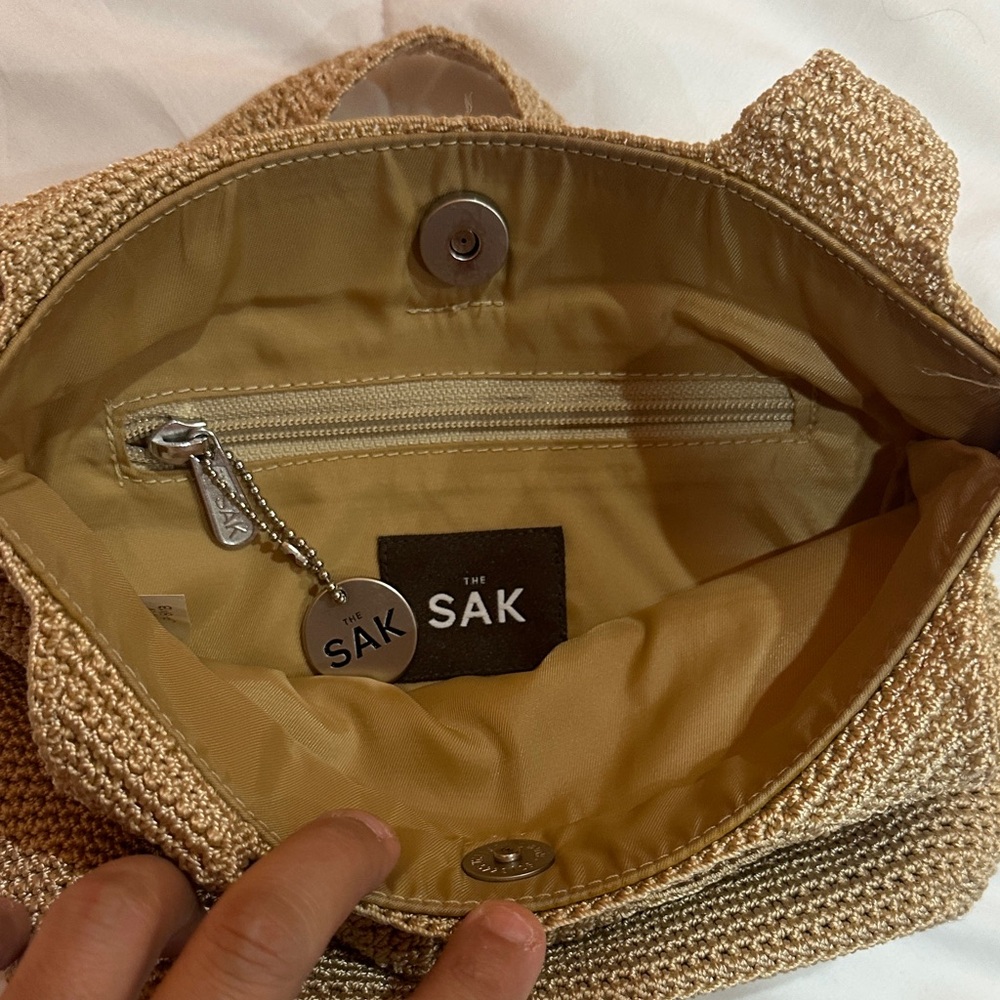 NEW THE ZAK Elegant Tan Knit Women's Bag - Picture 2 of 6